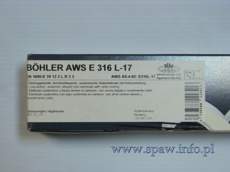 BOHLER AWS E316 L-17 ø2.5mm
